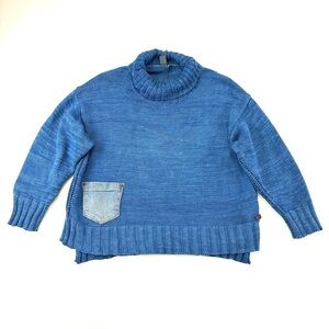 Shannon Passero blue cotton turtleneck sweater One Size Fair Trade Relaxed Fit